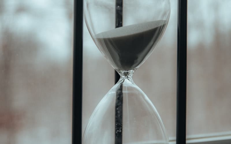 Hourglass with sand running out